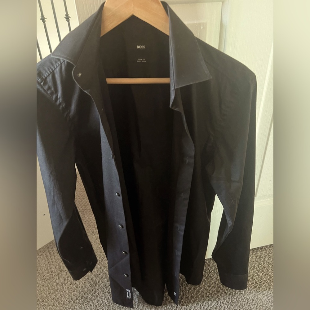 Hugo Boss, black, size 15 1/2, slim fit men’s shirt. Excellent condition